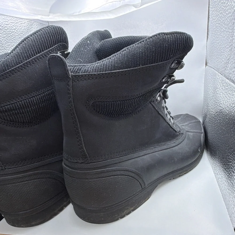 Target Men's Black Duck Boots Rain Snow Lace Up Waterproof Size 12 Winter Boots